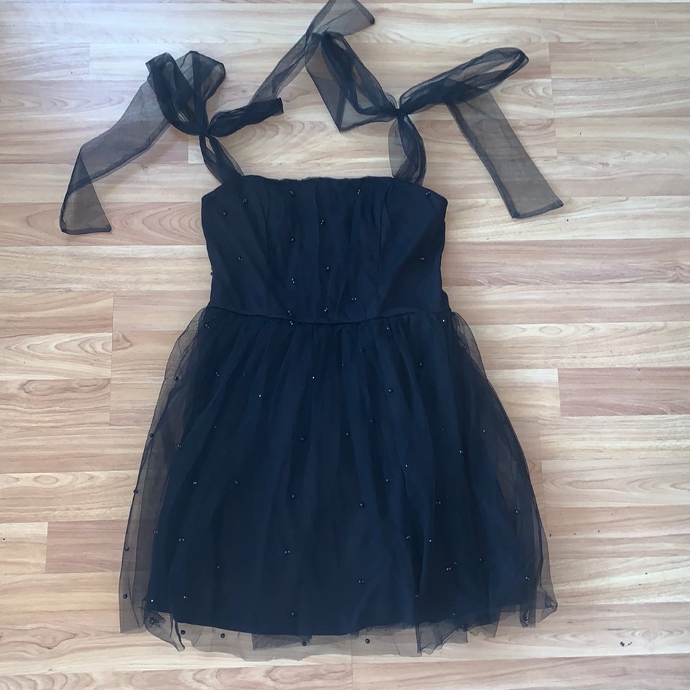 Trixxi | Little Puffy Studded Black Dress